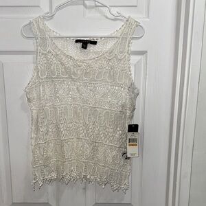 Fever White Crochet Lace Tank Camisole